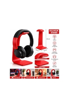 Kulaklık Standı 24 Cm Qtop Q-1542 Kırmızı