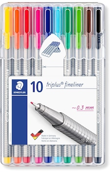 Staedtler 334 Sb10 Triplus Üçgen Fineliner 0.3 Mm 10'lu Set Çok Renkli Staedtler 334 Sb10 Triplus Üçgen Fineliner 0.3 Mm 10'lu Set Çok Renkli
