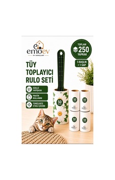 Tüy Toplayıcı Rulo Seti 5 Başlık / Toplam 250 Yaprak - Yüksek Yapışkanlı Kedi Köpek Tüyı, Halı, Koltuk Ve Giysi Temizleme Rulosu Tüy Toplayıcı Rulo Seti 5 Başlık / Toplam 250 Yaprak - Yüksek Yapışkanlı Kedi Köpek Tüyı, Halı, Koltuk Ve Giysi Temizleme Rulosu