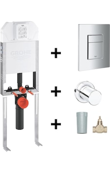 Grohe Duvariçi İnce Gömme Rezervuar Seti 8cm Çok Renkli