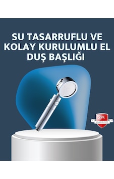 Yüksek Basınçlı 3 Fonksiyonlu Duş Başlığı Siyah Yüksek Basınçlı 3 Fonksiyonlu Duş Başlığı Siyah