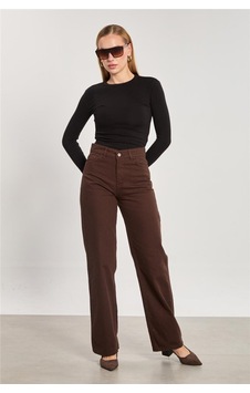 Barrels And Oıl Kadın Wide Leg Gabardin Pantolon - Kahve Kahve Barrels And Oıl Kadın Wide Leg Gabardin Pantolon - Kahve Kahve