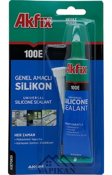 Akfix 100e Beyaz Silikon Yapıştırıcı Tüp Silikon 50 ML Akfix 100E Tüp Beyaz