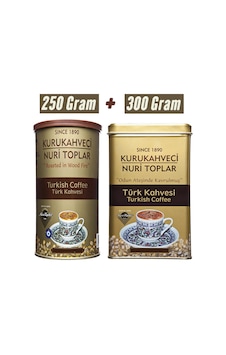 Nuri Toplar Yuvarlak ve Kare Teneke Kutuda Türk Kahvesi 550 Gr