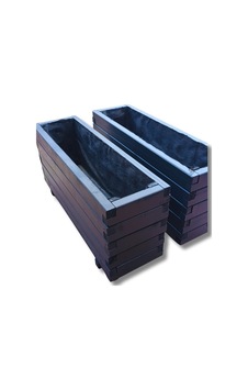 Ahşap Saksı Gardenya Antrasit Gri 100x30x45