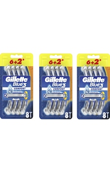 Gillette Blue3 Comfort Kullan-At Tıraş Bıçağı 3 x 8'li Gillette Blue3 Comfort Kullan-At Tıraş Bıçağı 3 x 8'li