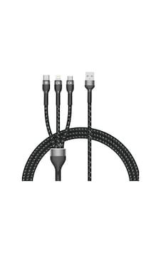 Forzacase FC320 Type C Micro USB 150 CM Örgülü Şarj Ve Data Kablosu