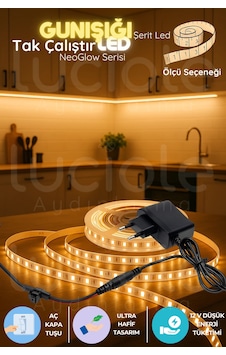 4 Metre Neoglow Serisi Led Şerit Işık 3200k Günışığı Tonlu 60 Çipli 12v Prizli Aydınlatma 4 Metre Neoglow Serisi Led Şerit Işık 3200k Günışığı Tonlu 60 Çipli 12v Prizli Aydınlatma