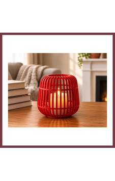 Storeşahin 3d Baskı Modern Kafes Tasarımlı Dekoratif Mumluk - Tealight Mumluk, Masaüstü Ev Ve Ofis Dekoru-kırmızı Shn0720 Storeşahin 3d Baskı Modern Kafes Tasarımlı Dekoratif Mumluk - Tealight Mumluk, Masaüstü Ev Ve Ofis Dekoru-kırmızı Shn0720