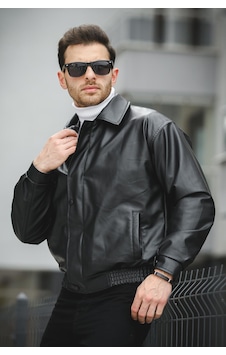 Oksit Jovanni Basic Oversize Erkek Deri Ceket Siyah Oksit Jovanni Basic Oversize Erkek Deri Ceket Siyah