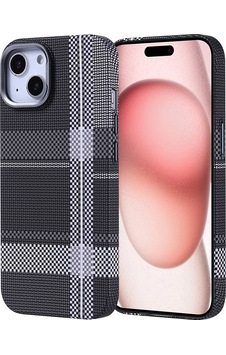 Apple Uyumlu iPhone 15 Kılıf M-safe Şarj Özellikli Karbon Fiber Görünümlü Zore Nekst Kapak Gri-Siyah Apple Uyumlu iPhone 15 Kılıf M-safe Şarj Özellikli Karbon Fiber Görünümlü Zore Nekst Kapak Gri-Siyah
