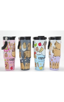 Capybara Desenli Isı Muhafazalı Pipetli Dev Çelik Kupa Tumbler Alk4431 Capybara Desenli Isı Muhafazalı Pipetli Dev Çelik Kupa Tumbler Alk4431
