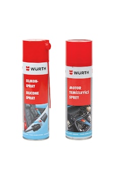 Würth Motor Temizleyici Sprey 500 ML + Silikon Sprey 500 ML Würth Motor Temizleyici Sprey 500 ML + Silikon Sprey 500 ML