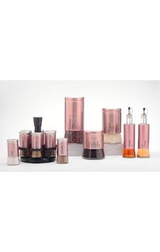 Winterbach 14 Parça Metal Cam Baharat Mutfak Takımı H4185 Rosegol Pembe Winterbach 14 Parça Metal Cam Baharat Mutfak Takımı H4185 Rosegol Pembe