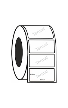 Termal Etiket 40X80 MM 1000'lik Rulo Termal Etiket 40X80 MM 1000'lik Rulo