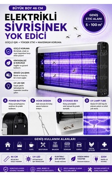 Büyük Boy Elektrikli Sivrisinek Yok Edici 46cm Uv Led Sinek Öldürücü Gece Lambası Haşere Kovucu Büyük Boy Elektrikli Sivrisinek Yok Edici 46cm Uv Led Sinek Öldürücü Gece Lambası Haşere Kovucu