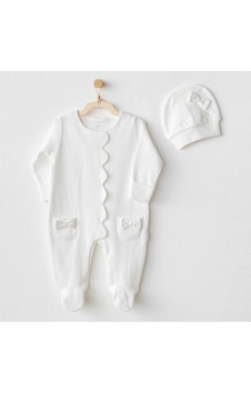 Andywawa Kız Bebek Tulum Takim Romper Ac25823 Ekru Andywawa Kız Bebek Tulum Takim Romper Ac25823 Ekru