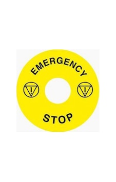 Ase60 22mm Acil Stop Etiketi Sarı Ase60 22mm Acil Stop Etiketi Sarı