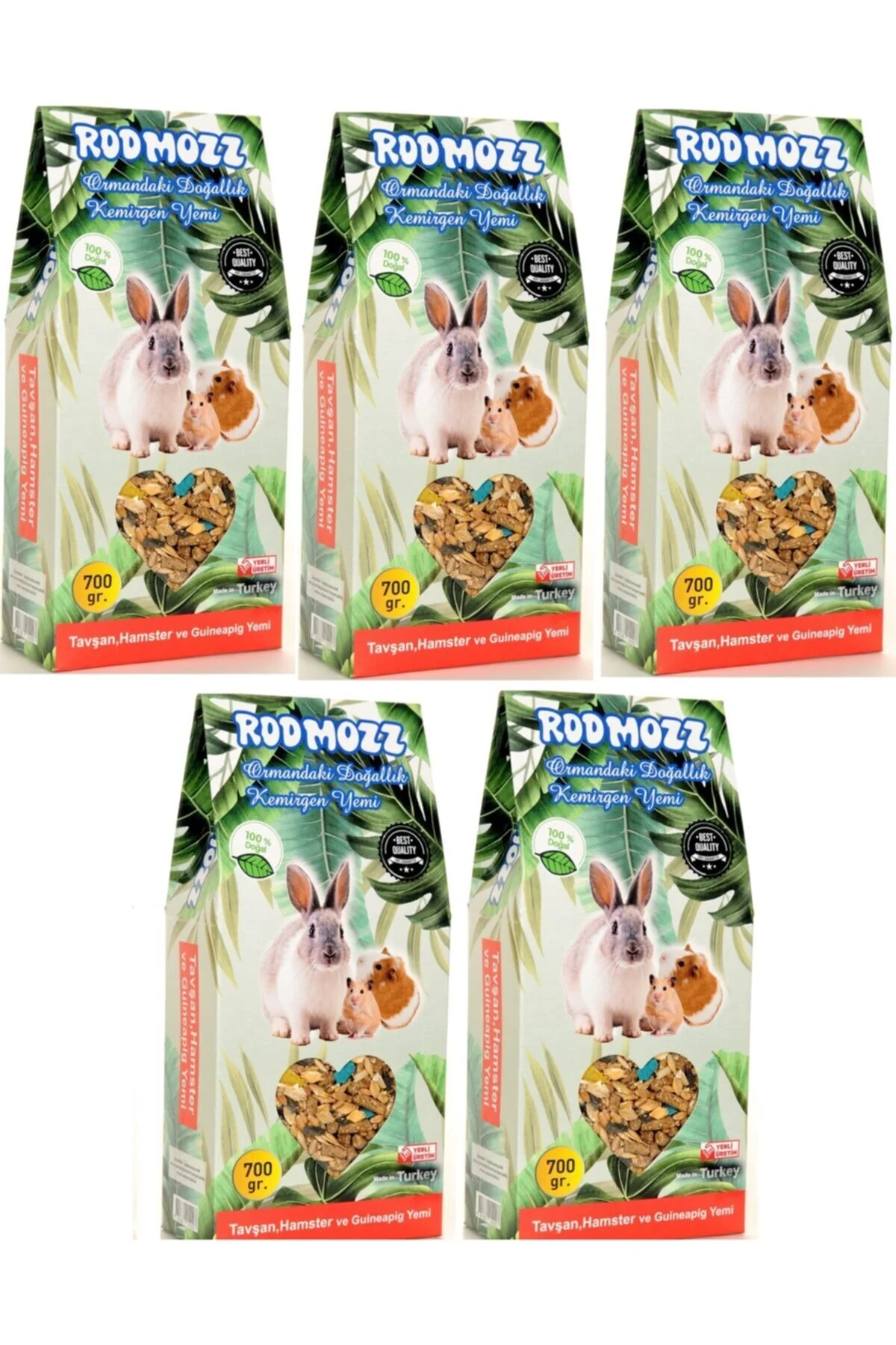 Rodmozz Premium Vitaminli Kemirgen Hamster Guineapig Tavşan Yemi 700gr 5 Adet Rodmozz Premium Vitaminli Kemirgen Hamster Guineapig Tavşan Yemi 700gr 5 Adet