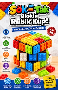 Blok Uyumlu Rubik Zeka Küpü Tak Çıkar Bloklu Eğitici Oyuncak Sihirli Küp 3+ Yaş Blok Uyumlu Rubik Zeka Küpü Tak Çıkar Bloklu Eğitici Oyuncak Sihirli Küp 3+ Yaş