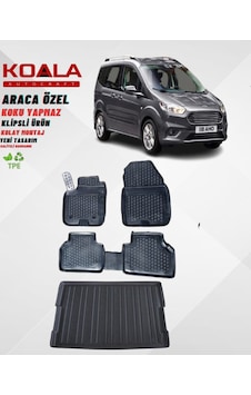 Ford Courier 2014-2023 Havuzlu Paspas Bagaj Havuzu 3d Ikili Set Ford Courier 2014-2023 Havuzlu Paspas Bagaj Havuzu 3d Ikili Set