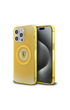 Apple iPhone Uyumlu 15 Pro Max Kılıf Ferrari Lisanslı M-safe Şarj Özellikli Parçalanan Noktalar Des