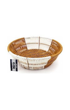Yuvarlak Hasır K.rengi - Beyaz Ekmek Sepeti 25cm 5047 Altın Yuvarlak Hasır K.rengi - Beyaz Ekmek Sepeti 25cm 5047 Altın