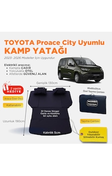 Toyota Proace Cıty Uyumlu Araç Kamp Yatağı 2022-2026 Siyah