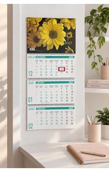 Lizy 2027 Çiçekler Temalı Gemici Takvimi Spiralli 33x24 Cm Tasarım-1 Lizy 2027 Çiçekler Temalı Gemici Takvimi Spiralli 33x24 Cm Tasarım-1