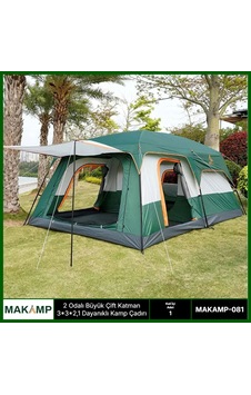 Makamp 2 Odalı Kamp Çadırı Çok Renkli Makamp 2 Odalı Kamp Çadırı Çok Renkli