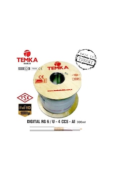 Temka Rg6-U4 64Tel 300Metre Ccs-Al Anten Kablosu Temka Rg6-U4 64Tel 300Metre Ccs-Al Anten Kablosu