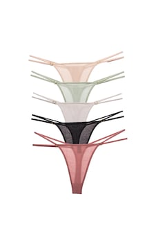 Vanilya Secret İpli String Pamuk 5'li Paket Çok Renkli Vanilya Secret İpli String Pamuk 5'li Paket Çok Renkli