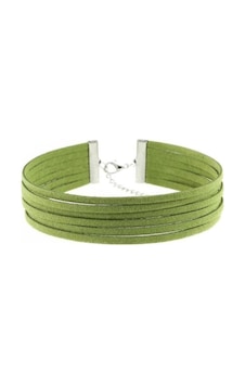 Yeşil Renk Kadın Süet Choker Renkli Yeşil Renk Kadın Süet Choker Renkli