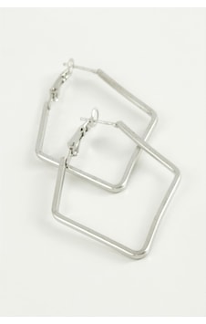 Lexroo Dörtgen Halka Küpe 7,5 Cm - Gümüş Rengi Lexroo Dörtgen Halka Küpe 7,5 Cm - Gümüş Rengi