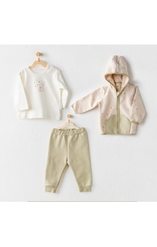 Andywawa Baby Casual 3'lü Bebek Takımı AC24074 Bej - Haki Andywawa Baby Casual 3'lü Bebek Takımı AC24074 Bej - Haki
