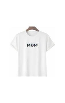 Novalisse Anneler Günü Hediye Mom Çiçek Baskılı Oversize Bisiklet Yaka T-shirt - Beyaz Çoklu Renk Novalisse Anneler Günü Hediye Mom Çiçek Baskılı Oversize Bisiklet Yaka T-shirt - Beyaz Çoklu Renk