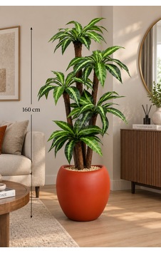 Yapay Ağaç 3 Gövdeli Cordyline 160 Cm Yeşil-sarı Turuncu Lale Saksıda Yapay Ağaç 3 Gövdeli Cordyline 160 Cm Yeşil-sarı Turuncu Lale Saksıda