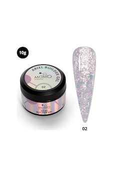 Momo Professional Ariel Builder Gel Nail Art İçin Protez Tırnak Jeli No.02 Şeffaf Holografik Pembe Yeşil Simli 10 Gr Momo Professional Ariel Builder Gel Nail Art İçin Protez Tırnak Jeli No.02 Şeffaf Holografik Pembe Yeşil Simli 10 Gr