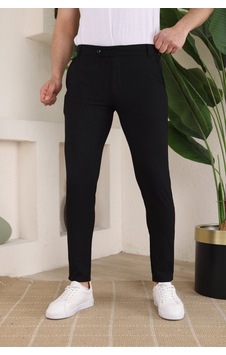 Rkm Ticaret Erkek Slim Fit Dilli Kumaş Pantolon Siyah Rkm Ticaret Erkek Slim Fit Dilli Kumaş Pantolon Siyah
