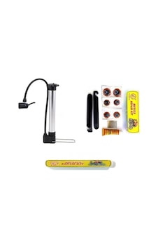 Bisiklet Kısa Alüminyum Pompa 32 Cm + Lastik Tamir Mini Yama Seti Sarı - Siyah Bisiklet Kısa Alüminyum Pompa 32 Cm + Lastik Tamir Mini Yama Seti Sarı - Siyah