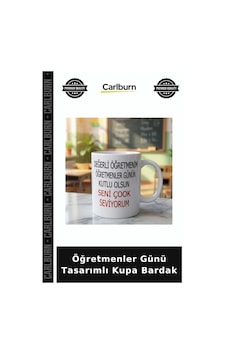 Öğretmenler Günü Tasarımlı Kupa Bardak Sunum Gereci Çay Eşlikçisi Hatıra Objesi Çok Renkli