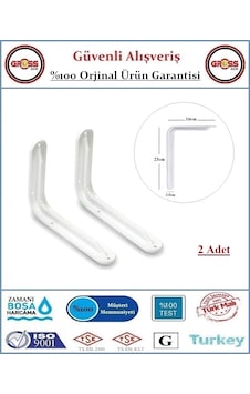 Raf Ayağı - Metal L Raf Altı Demiri - 16x23cm Beyaz - 2 Adet