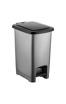 Plastik Metalize Slim Pedallı Çöp Kovası 40 Litre