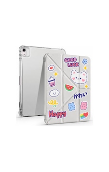 İpad Air 11inç M4 / M3 / M2 Air 4. / 5.nesil 10.9inç Uyumlu Kalem Bölmeli Kawaii Origami Standlı Uyuku Modlu Tablet Kılıfı Arka Kapak İpad Air 11inç M4 / M3 / M2 Air 4. / 5.nesil 10.9inç Uyumlu Kalem Bölmeli Kawaii Origami Standlı Uyuku Modlu Tablet Kılıfı Arka Kapak