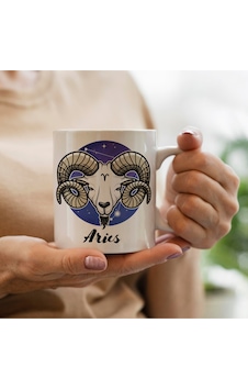 Koç Burcu -aries Baskılı Kupa Bardak Beyaz Koç Burcu -aries Baskılı Kupa Bardak Beyaz