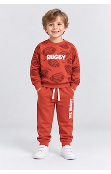 Ahengim Erkek Çocuk Rugby Topu Baskılı Pamuklu Sweatshirt Ve Pantolon Eşofman Takımı Ak119 Turuncu Ahengim Erkek Çocuk Rugby Topu Baskılı Pamuklu Sweatshirt Ve Pantolon Eşofman Takımı Ak119 Turuncu