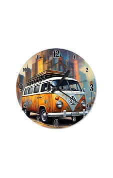 Retro Minibüs Dekoratif Duvar Saati Çok Renkli Retro Minibüs Dekoratif Duvar Saati Çok Renkli