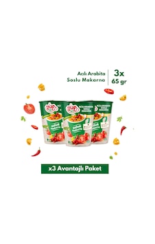 Snap Eats Hazır Makarna Acılı Arabiata Çabuk Makarna 65 Gr 3'lü Avantaj Paketi
