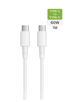 60w 1.m Tpe Type-c To Type-c Hızlı Şarj Kablosu Beyaz 60w 1.m Tpe Type-c To Type-c Hızlı Şarj Kablosu Beyaz