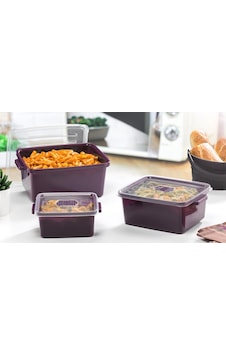 Omnipazar Sy-2908 Plastik Dikdörtgen Mikrodalga Saklama Kabı 3'lü Set Mor Omnipazar Sy-2908 Plastik Dikdörtgen Mikrodalga Saklama Kabı 3'lü Set Mor